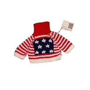 NEW WITH TAGS NWT Cottage Collectibles Knit Bear / Doll Sweater by Ganz, 5”, Pat